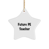 Funny Inspirational PE Teacher Gifts for Christmas Unique Star Ornament, Gifts from Family and Friends for Future PE Teacher, 'Future PE Teacher' Quote - Image 1
